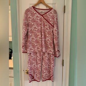 Women’s Garnet Hill Asian Wrap Organic Cotton Pajamas, size XS